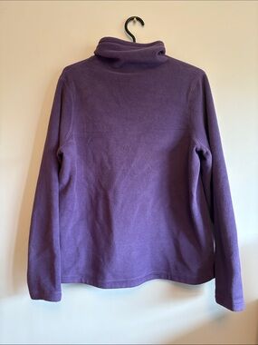 Lands' End Purple Cowl Neck Fleece Pullover
